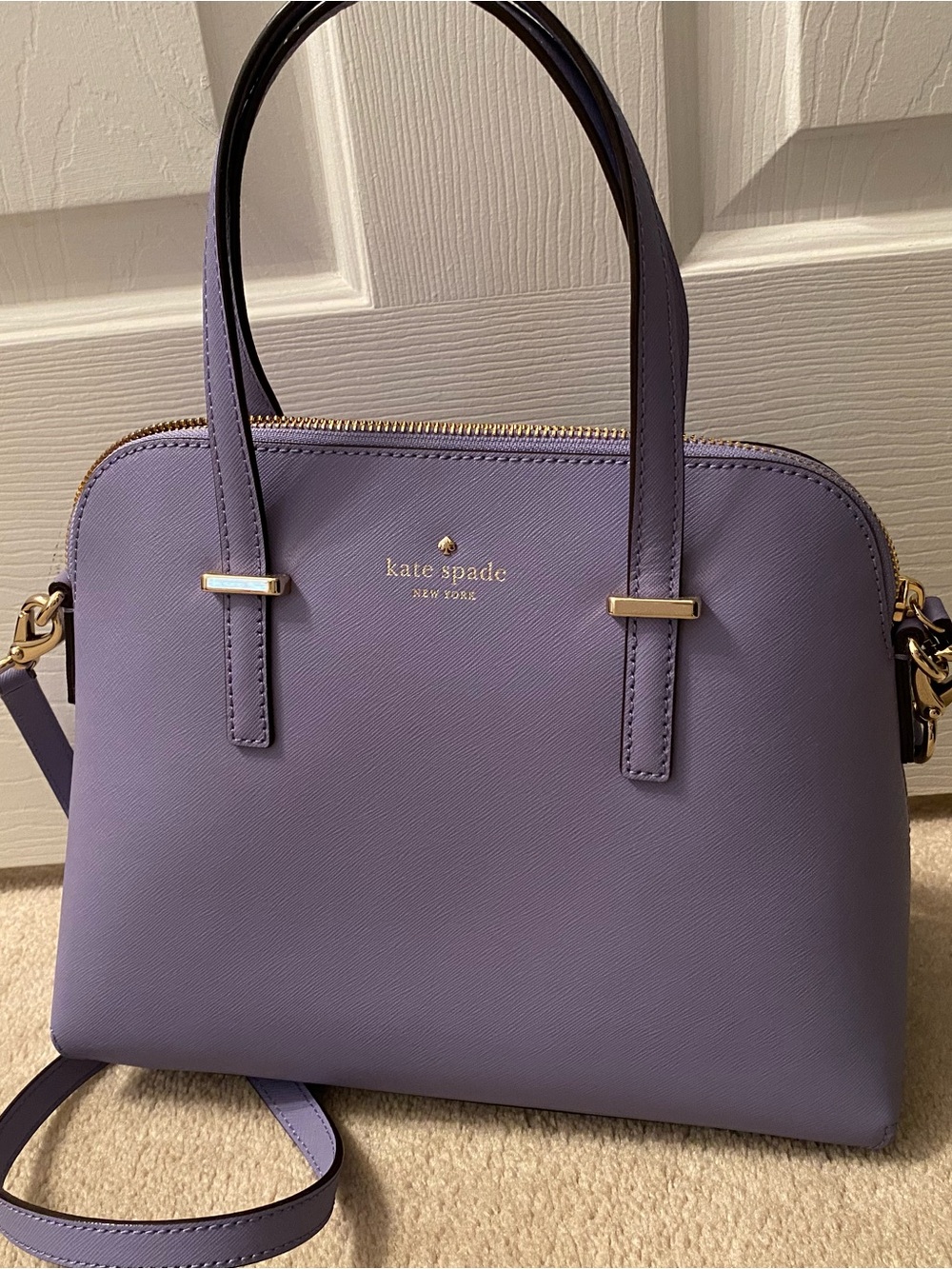 kate spade Lavender Dome Satchel and Wallet with Gold Hardware